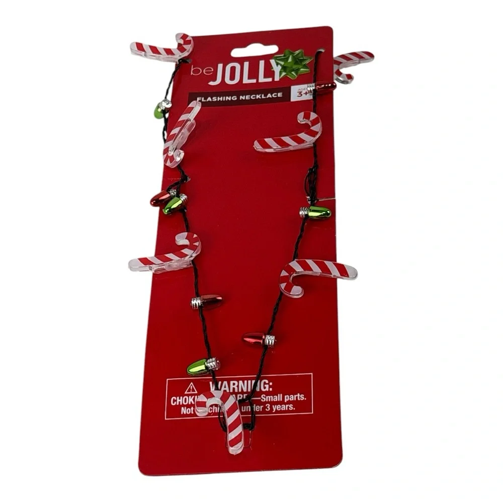 Be Jolly Festive Flashing Candy Cane Necklace age 3+